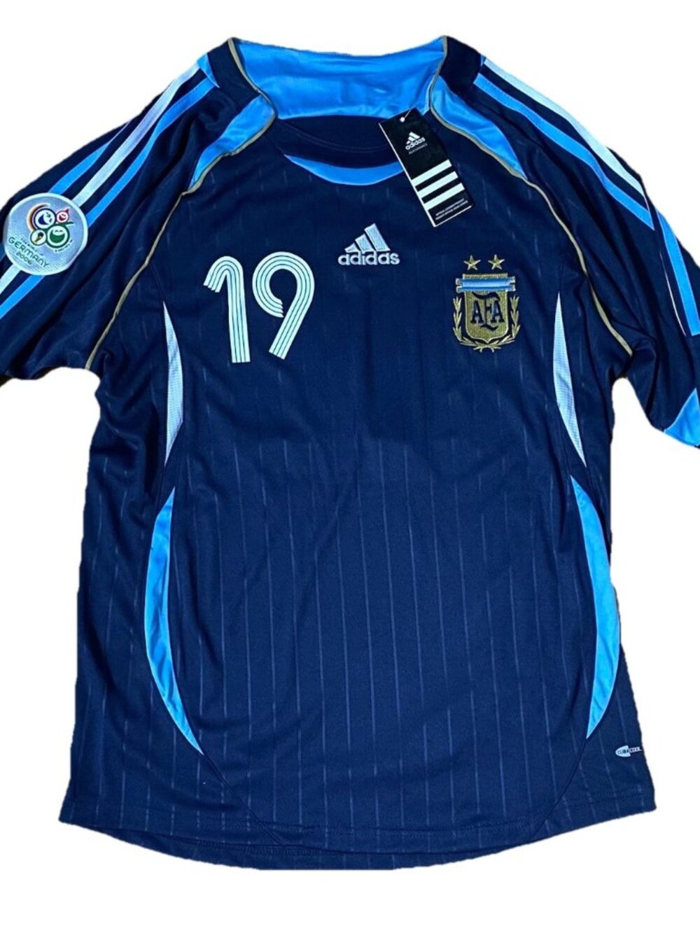 Messi #19 2006 Longsleeve Argentina Away Jersey Large Soccer Football Retro L